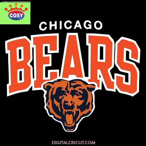 the chicago bears logo is shown in this black and orange poster with an ...