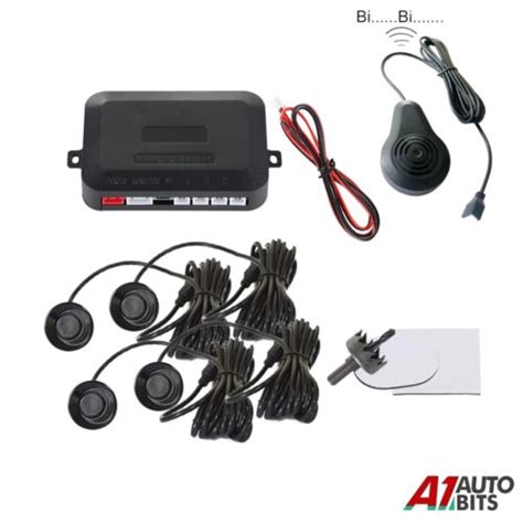 Pcs Black Parking Sensors Car Reverse Backup Rear Radar Alert System