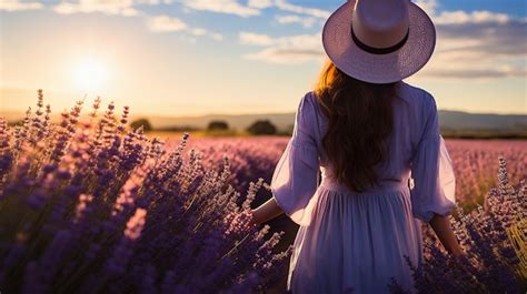 Gros Plan Sur Une Femme Dans Un Champ De Lavande Photo Gratuite