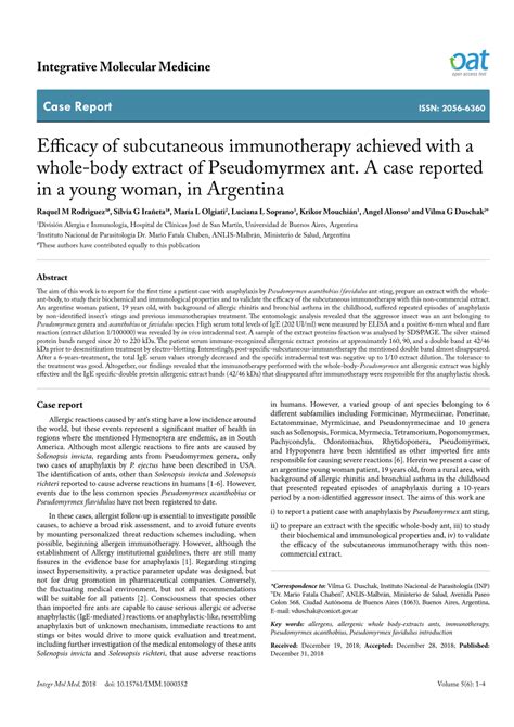 Pdf Efficacy Of Subcutaneous Immunotherapy Achieved With A Whole Body