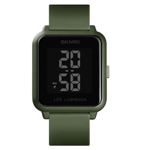 Ceas Digital Skmei Unisex Lumina De Fundal Afisare Data Casual Verde