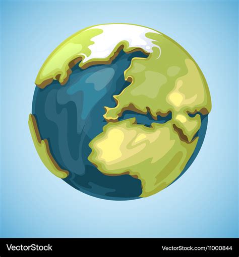 Cartoon earth planet globe Royalty Free Vector Image