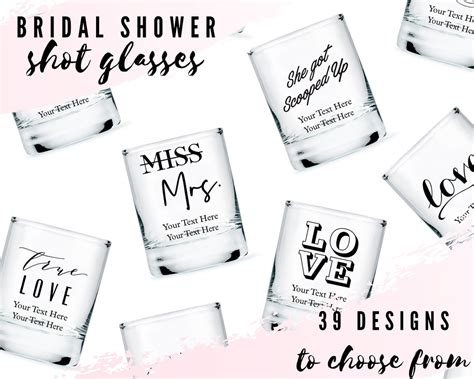 Custom Bridal Shower Shot Glasses 39 Designs To Choose From Personalized Shot Glass Custom