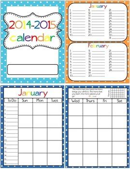 Polka Dot Calendar Book By Teach Play With Mrs J Tpt