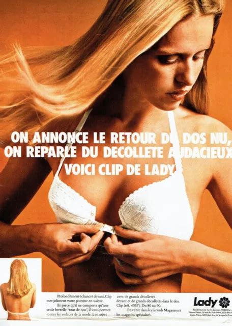 Publicit Advertising Lady Soutien Gorge Retour Dos Nu Sous