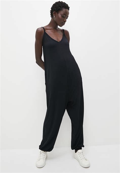 Knit Opp Harem Jumpsuit Black Edit Jumpsuits Playsuits