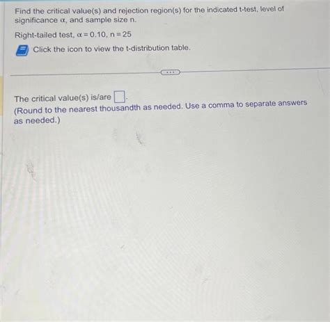 Solved Find The Critical Value S And Rejection Region S Chegg