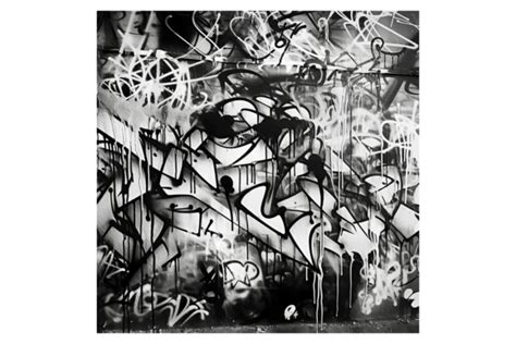 Black and White Graffiti Wall Graphic by gornidesign · Creative Fabrica