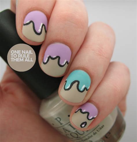 One Nail To Rule Them All Nudey Drips Nails Nail Art Nail Colors