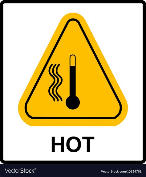 High Temperature Warning Sign Royalty Free Vector Image