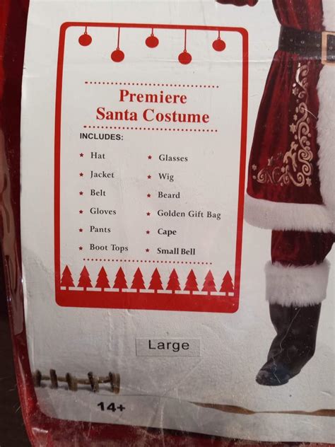 High End Santa Costume Size Large