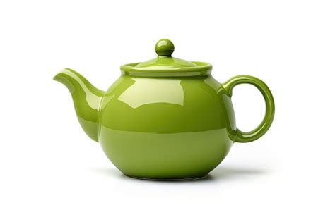 green teapot showcased   plain white backdrop tea themed premium