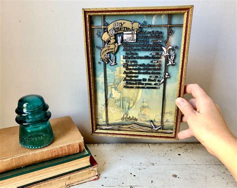 Vintage My Friend Poem By J P Mcevoy Reverse Glass Painting Etsy