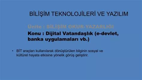 PPT BİLİŞİM TEKNOLOJİLERİ VE YAZILIM PowerPoint Presentation free