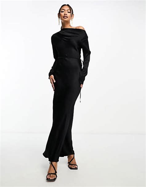 River Island Long Sleeve Seem Detail Dress In Black Asos