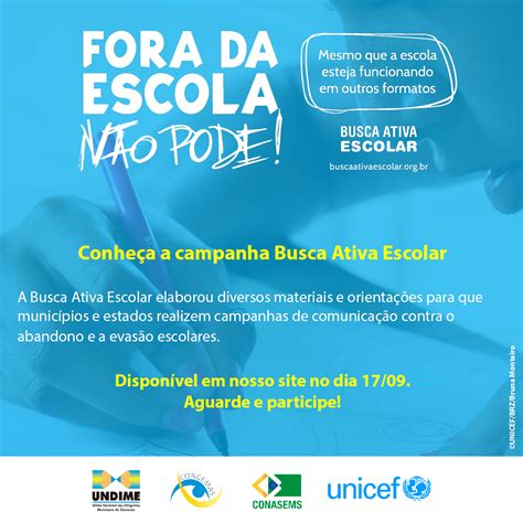 Participe Da Campanha Busca Ativa Escolar UNDIME SC