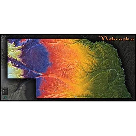 Nebraska Terrain Map | Colorful Topography of Landscape