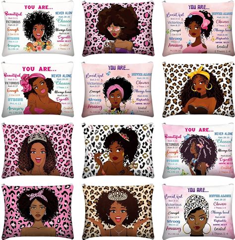 Amazon Kajaia 12 Pcs African American Makeup Bag For Women Black