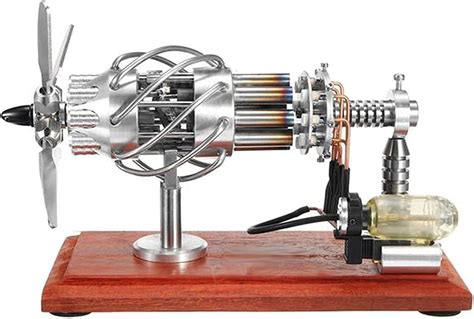 Lmeil Miniature Mini Steam Engine Model 16 Cylinder Aircraft Engine Model Classic Working