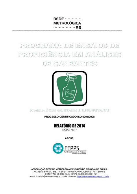 Pdf Programa De Ensaios De Profici Ncia Em Escolha Do M Todo De