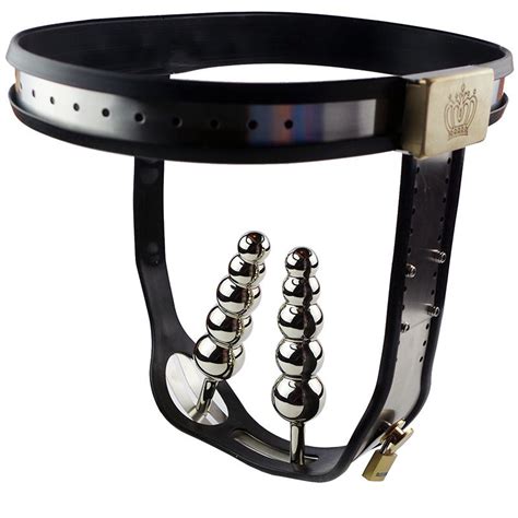 Stainless Steel Female Chastity Belt With Removable Vaginal Plug Butt