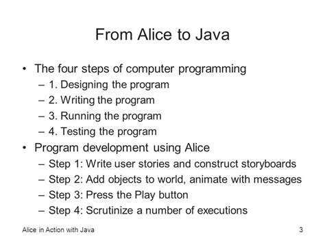 Alice In Action With Java Chapter 7 From Alice To Java Ppt Download