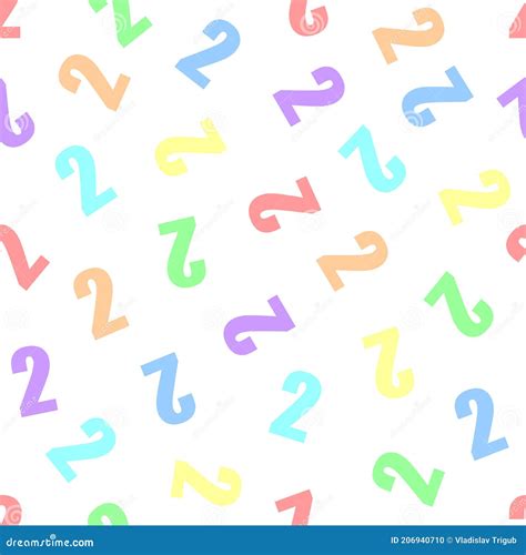 Endless Seamless Pattern From Numbers 2 Two On A White Background