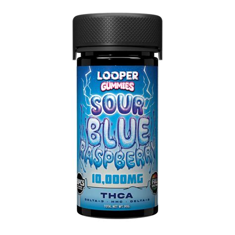 Looper Thc A Gummies 10000mg Sour Blue Raspberry Vaping Elements