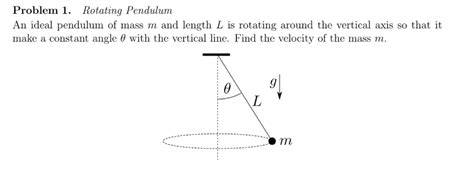 Solved Problem 1 Rotating Pendulum An Ideal Pendulum Of Chegg