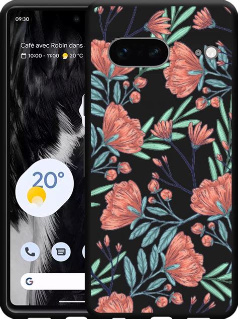 Cazy Hoesje Zwart Geschikt Voor Google Pixel 7 Poppy Roses Bol