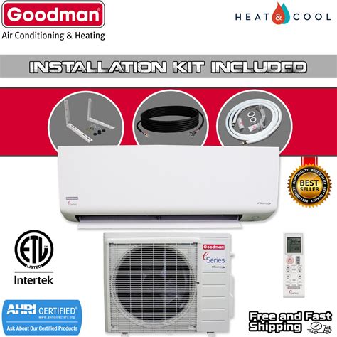 Goodman 12000 Btu 18 Seer2 Ductless Mini Split Heat Pump Air