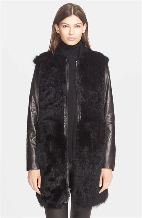 Vince Long Shearling Bomber Coat Nordstrom