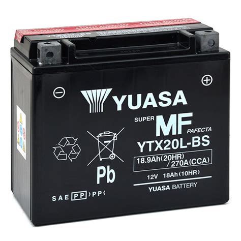 Batterie Moto YUASA YTX20L BS 12V 18Ah