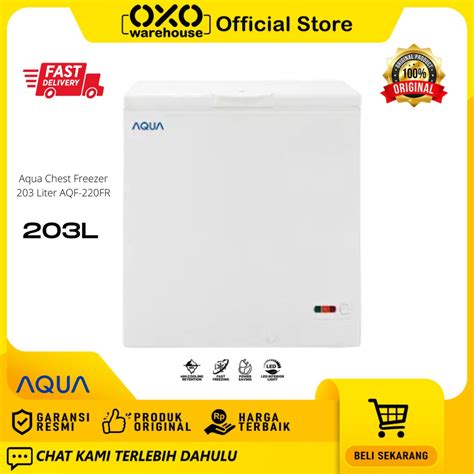 Jual AQUA Chest Freezer AQF 220FR 203 Liter Low Watt Garansi Resmi