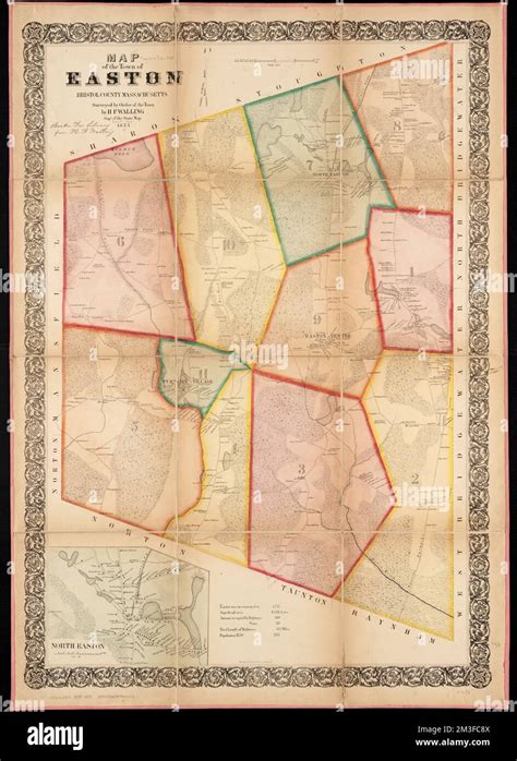 Map Of The Town Of Easton Bristol County Massachusetts Surveyed By