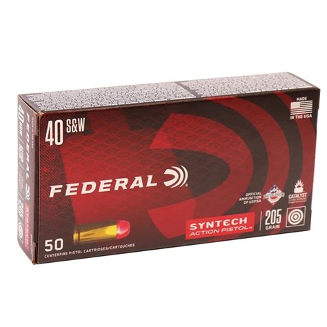 Federal Syntech Action Pistol 40 Sandw Ammo 205 Gr Total Synthetic Jacket Ammo Deals