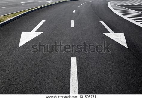 Arrow Signs As Road Markings On A Street Stock Image Everypixel