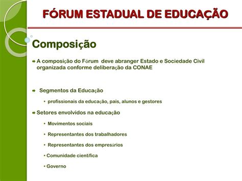 Ppt F Rum Estadual De Educa O Powerpoint Presentation Free