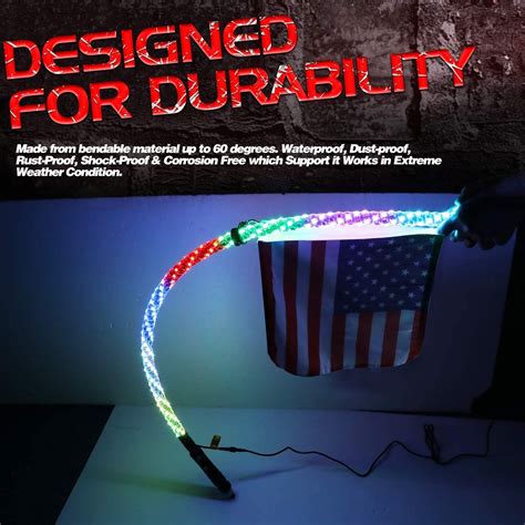 Led Whip Lights Offroadtown 4ft Rf Remote Controlled Led Rgb Whip