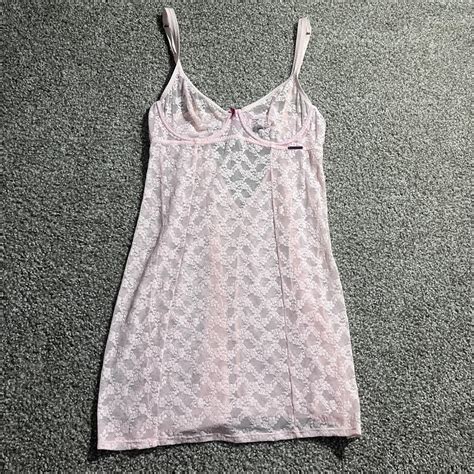 Betsey Johnson Pink Lace Lingerie Size Medium Fits Depop
