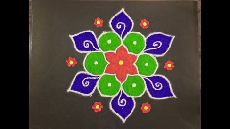 Rangoli Design With Colours For Festivals And Competitions With Dots