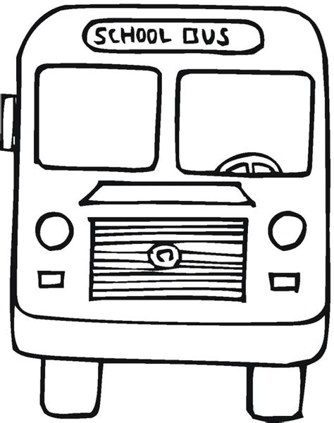 Coloriage Bus Scolaire Vue De Face Dessin Gratuit à Imprimer