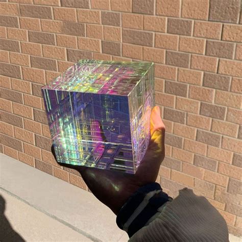 Hot Magical Cube Statue K9 Crystal Magik Chroma Cube Sculpture Decoration Home Desktop Ornament