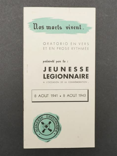 Brochure Jeunesse Legionnaire Youth Legionnaire Brochure Aiolfi G B R