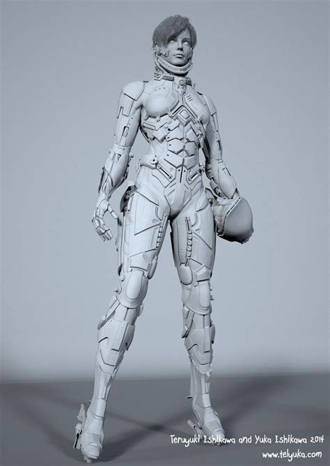 Courir2 V001 Teruyuki And Yuka Robot Concept Art Female Armor Suit