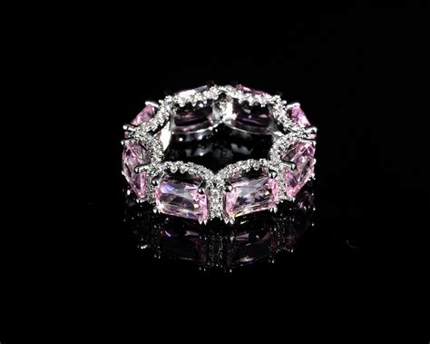 Pink Tourmaline Birthstone Cocktail Ring in Sterling Silver, With Lab ...