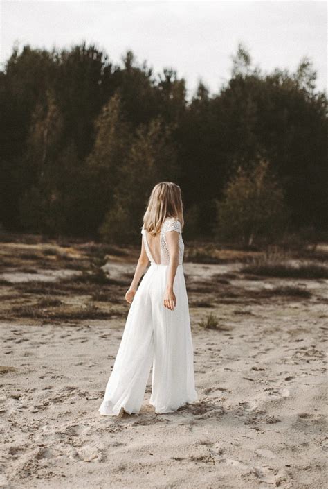 Boho V Neck Wedding Jumpsuit I D Etsy