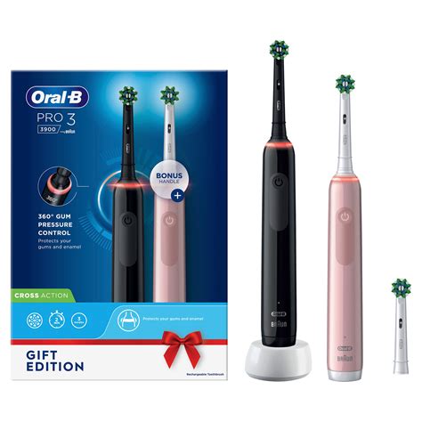 Oral B Elektrische Zahnbürste Pro 3 2 Handstück in Schwarz Pink