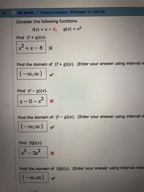 Solved Consider The Following Functions G X 6 Find F