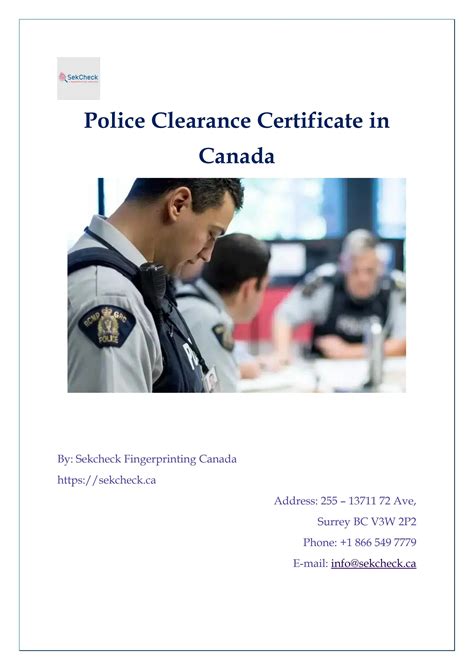 Police Clearance Certificate In Canada By Sekcheck Fingerprinting Issuu